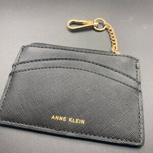 Anne Klein Zip Up Black Wallet With Clasp